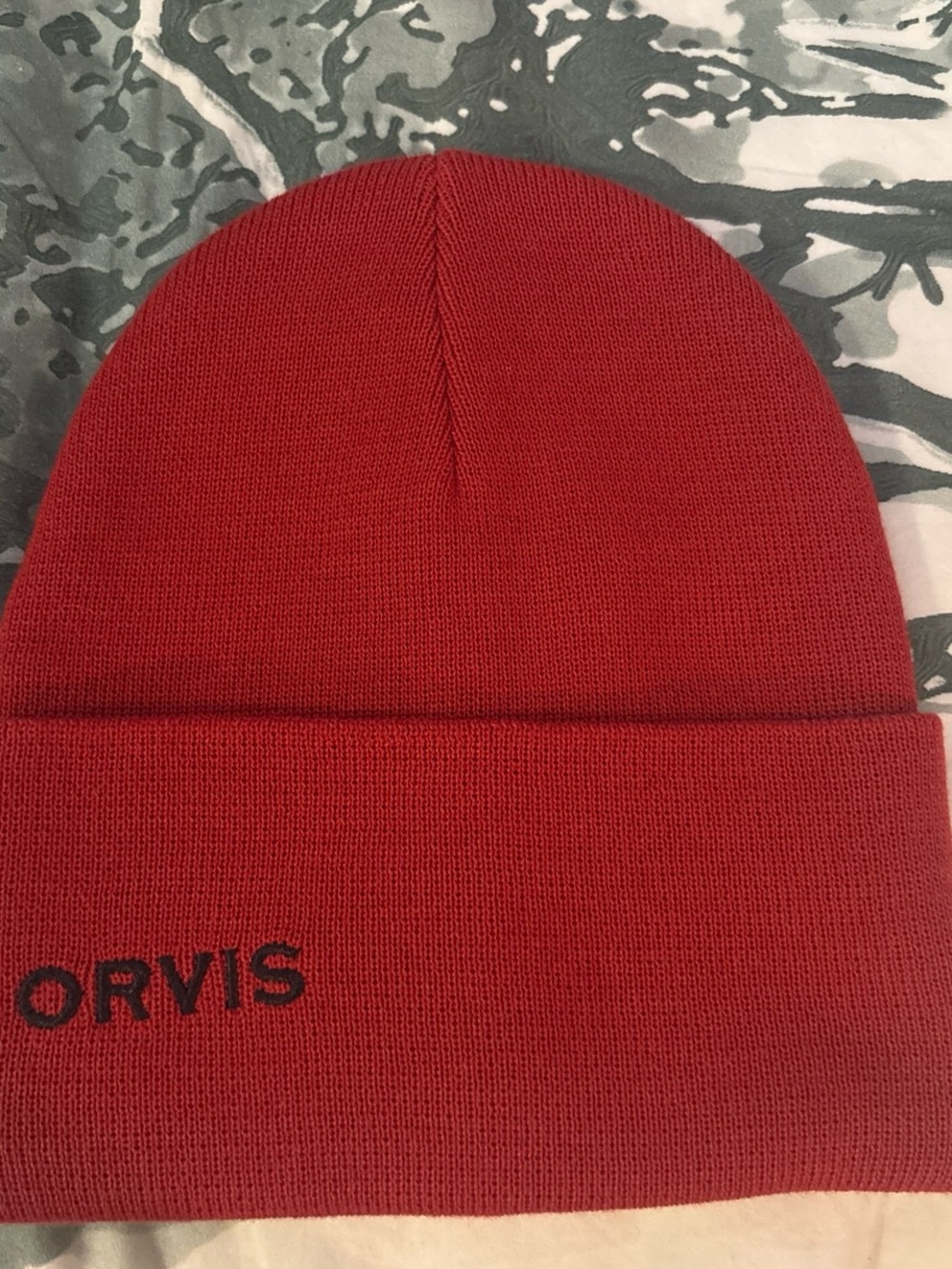 Orvis Red Cuffed Knit Beanie
